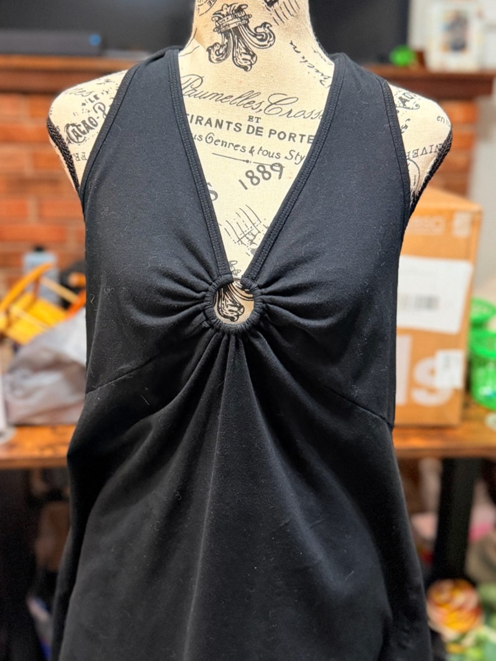 torrid Black Halter Tank with Center Ring Detail